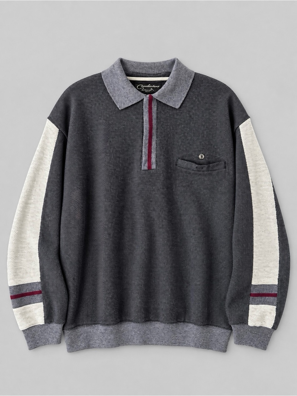Vintage 90s Penmans Made in Canada Colorblock Polo Pullover Sweater